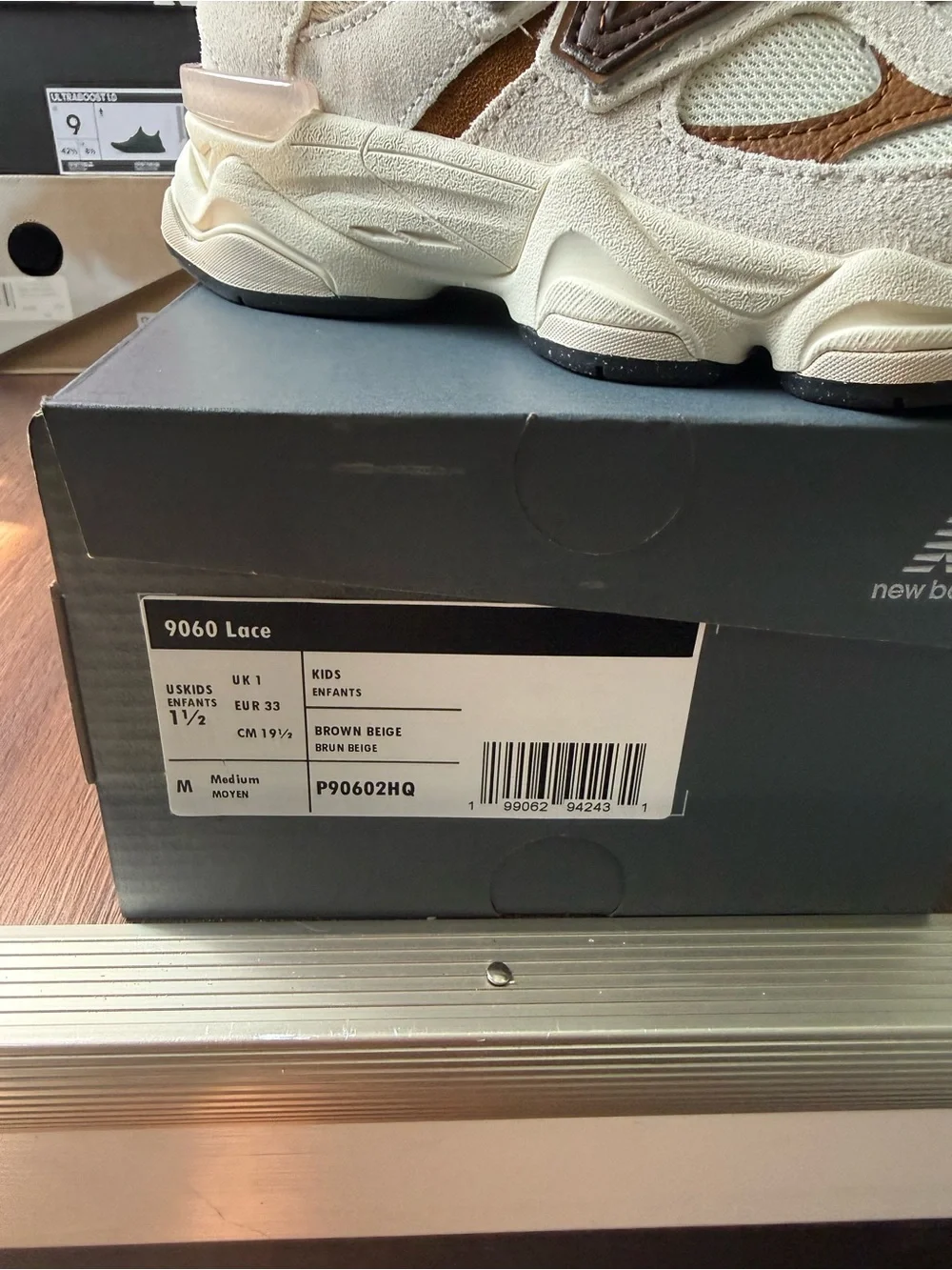 New Balance Kids Cream & Brown Lace-Up Sneakers